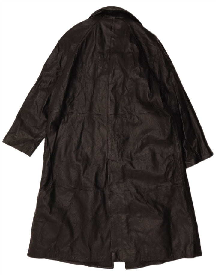 Vintage Damen Ledermantel IT 48 XL Schwarzes Leder