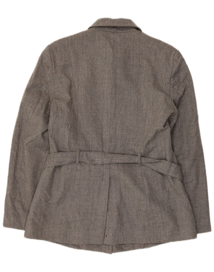 Benetton Damen-Blazer mit 5 Knöpfen, IT 44, mittelgraue Schurwolle