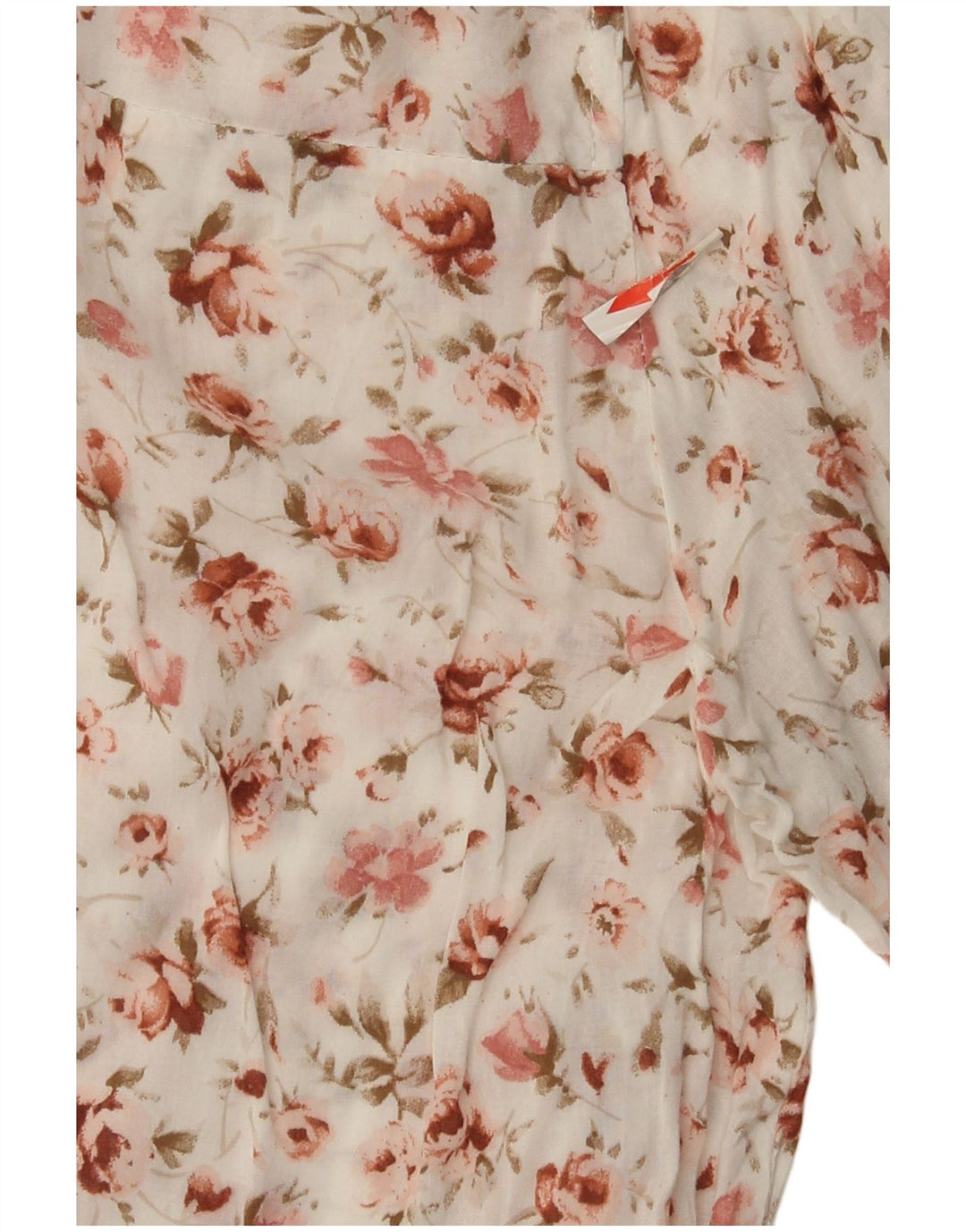 Zara Damen-Blusenoberteil mit 3/4-Ärmeln, UK-Größe 44, mittelweiß, geblümt