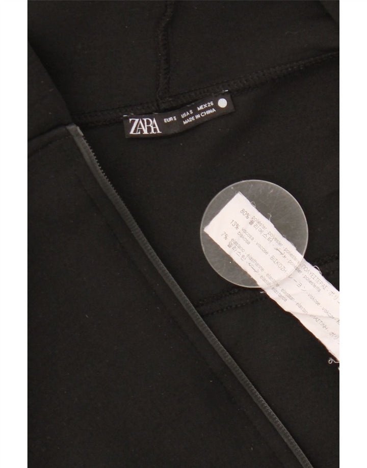 Zara Damen-Pullover mit übergroßem Reißverschluss und Kapuze, Gr. 10, Größe S, Schwarz, Polyester