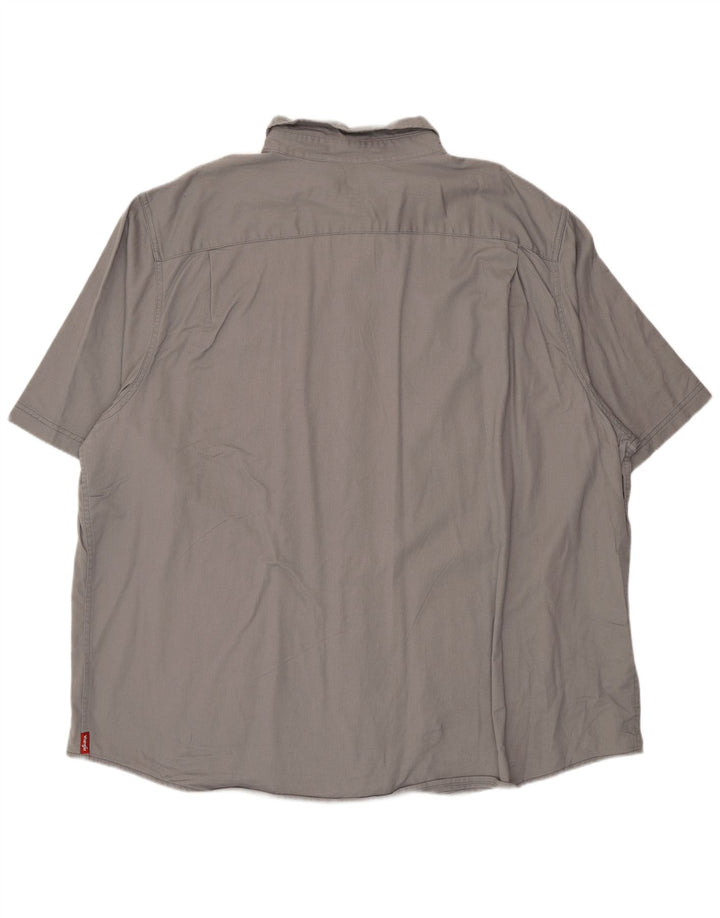 Wrangler Herren Kurzarmhemd 3XL Grau Baumwolle