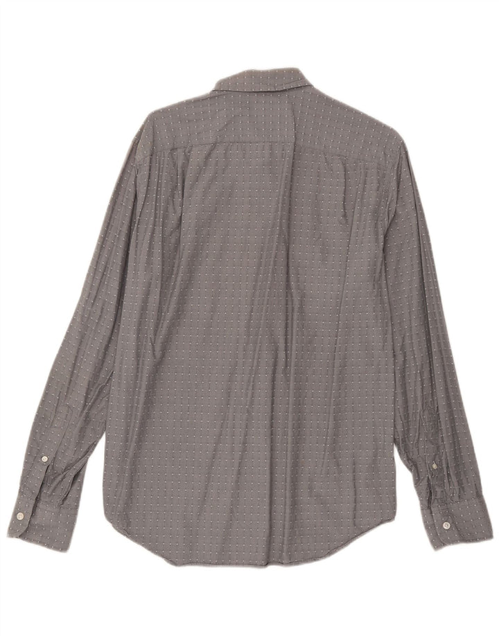 J. Crew Herrenhemd aus mittelgrauer, geometrischer Baumwolle