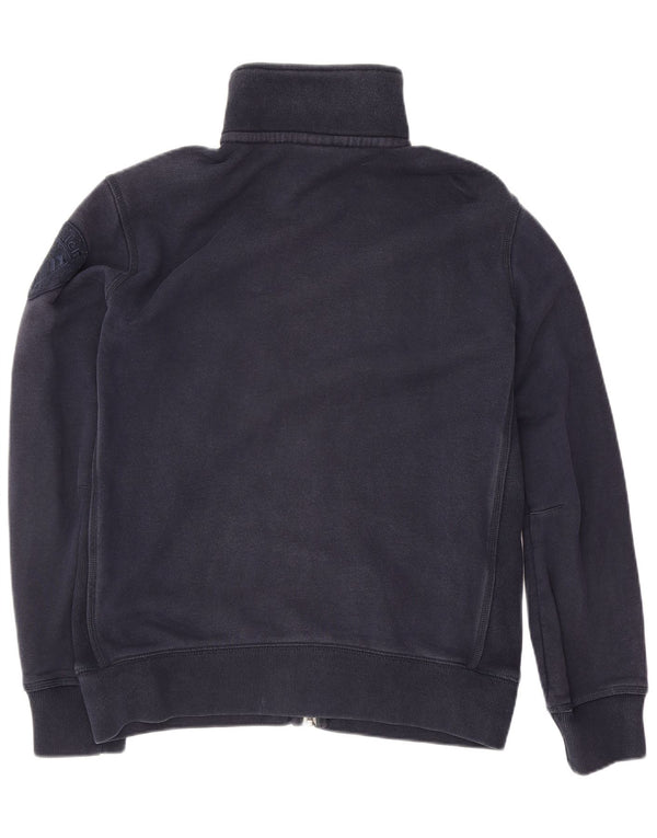 Blauer Damen-Trainingsanzugoberteil mit Grafik, UK 14, Größe L, Marineblau, Baumwolle