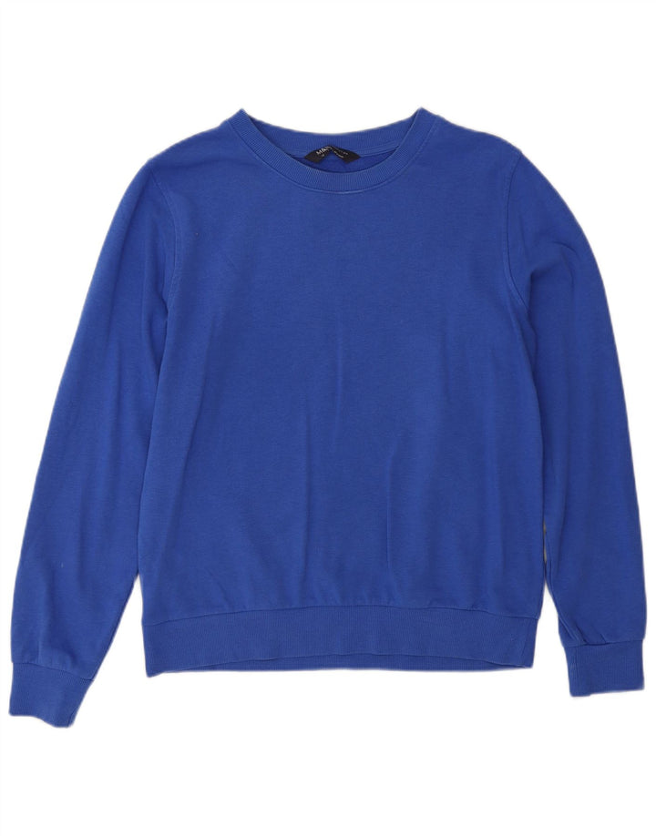 Marks & Spencer übergroßer Damen-Sweatshirt-Pullover, Gr. 10, Größe S, Blau, Baumwolle