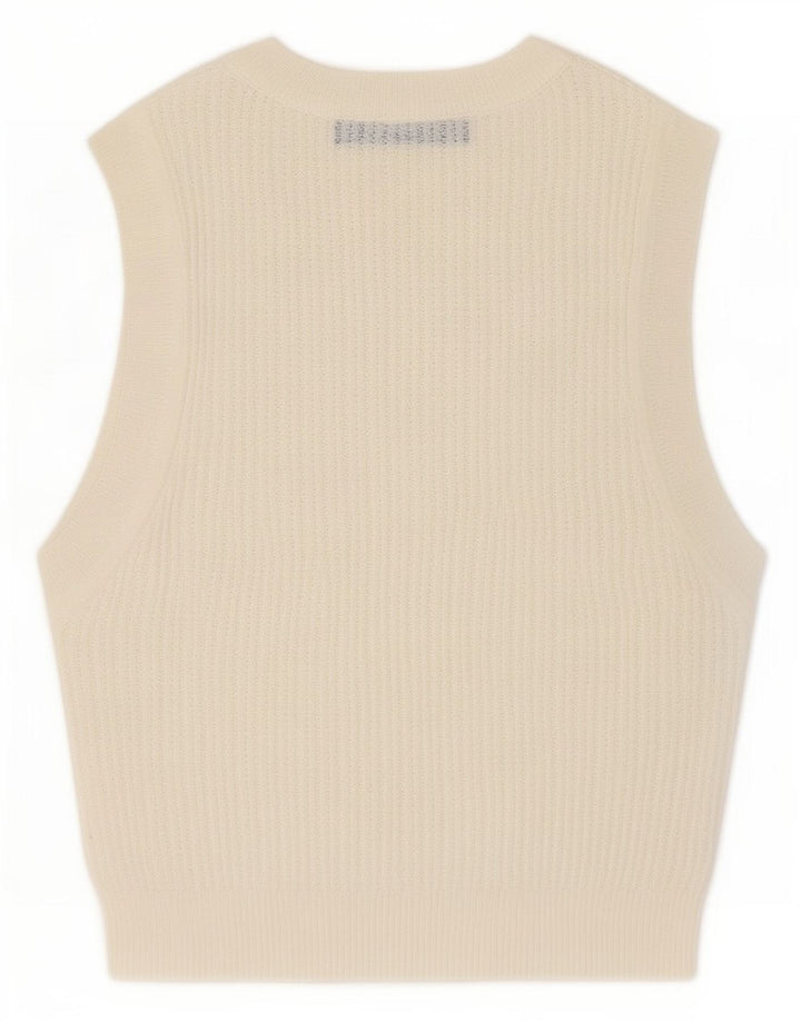 Zara Damen Crop Vest Top UK 8 Small Weiß