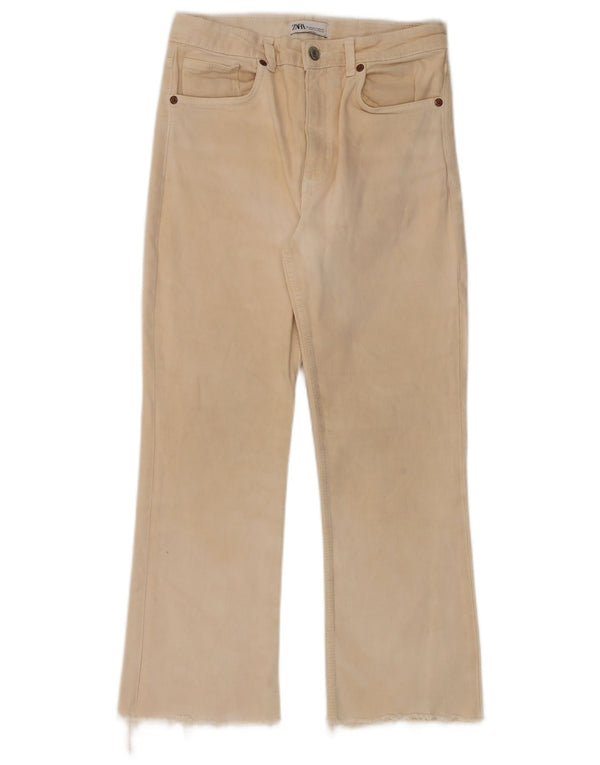 Zara Damen Bootcut Freizeithose EU 40 Medium W30 L26 Beige