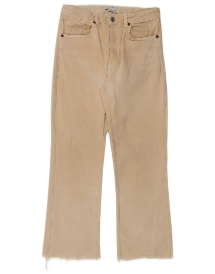 Zara Damen Bootcut Freizeithose EU 40 Medium W30 L26 Beige