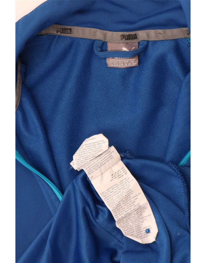 Puma Jungen-Trainingsanzug-Top-Jacke, 15–16 Jahre, blaues Farbblock-Polyester
