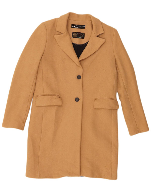 Zara Damen Mantel UK 12 Mittelbraun
