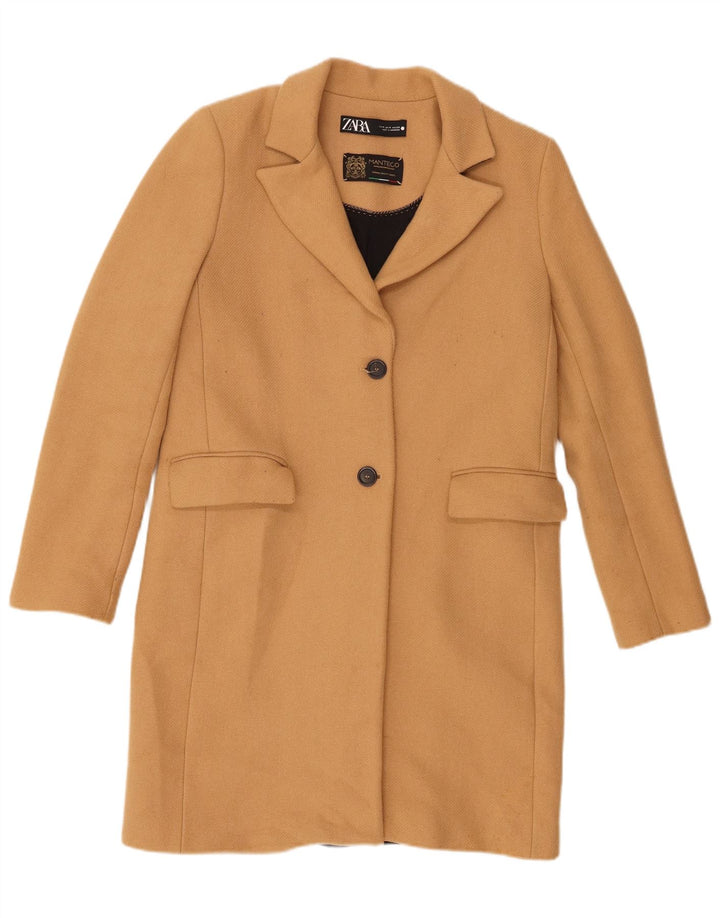 Zara Damen Mantel UK 12 Mittelbraun
