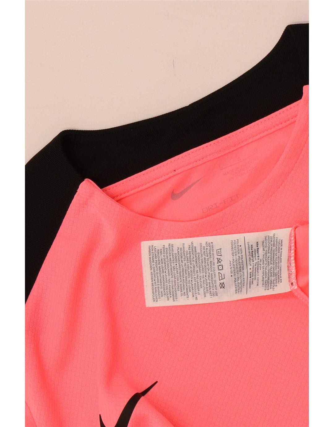 Nike Dri Fit T-Shirt für Herren, groß, rosa, Farbblock-Polyester