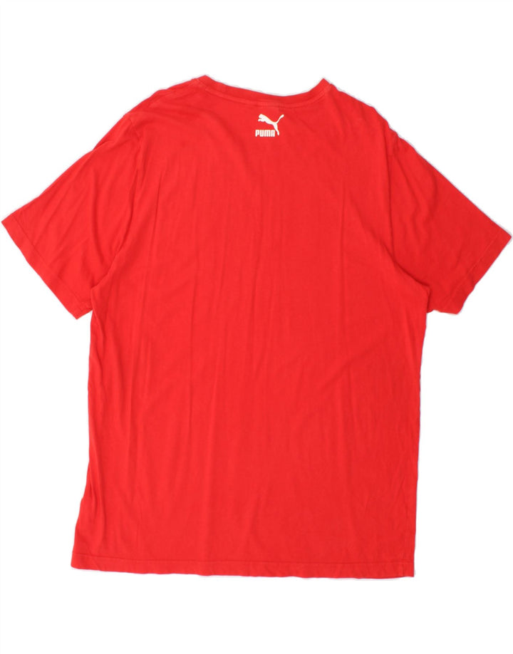 PUMA Mens Graphic T-Shirt Top Large Red Cotton Vintage Puma and Second-Hand Puma from Messina Hembry 