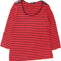 CHAPS Womens Top 3/4 Sleeve UK 14 Large Red Striped Cotton Vintage Chaps and Second-Hand Chaps from Messina Hembry 