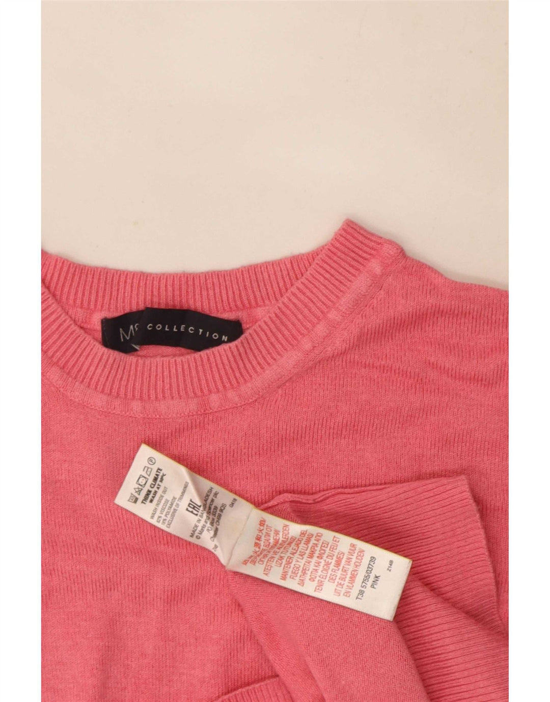 Marks & Spencer Damen-Pullover mit Rundhalsausschnitt, Gr. 8, Rosa