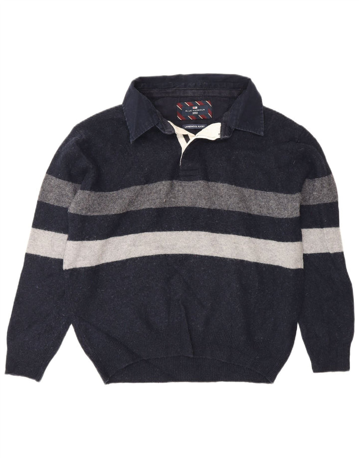 Marks & Spencer Herren-Pullover „Harbor“ mit Polokragen, Blau, Größe L, Marineblau