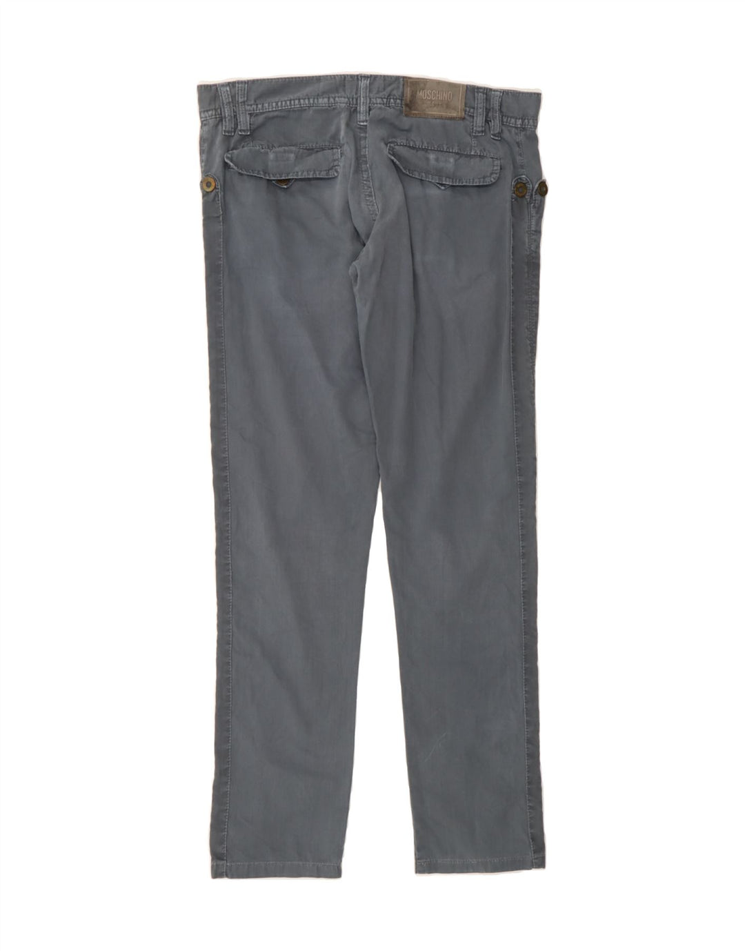 MOSCHINO Mens Slim Casual Trousers W32 L32 Grey Vintage Moschino and Second-Hand Moschino from Messina Hembry 