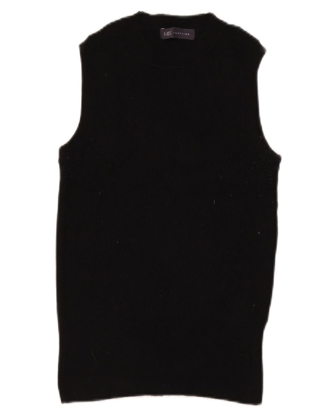 Marks & Spencer Damen Weste Tank Top UK 14 Medium Schwarz Viskose