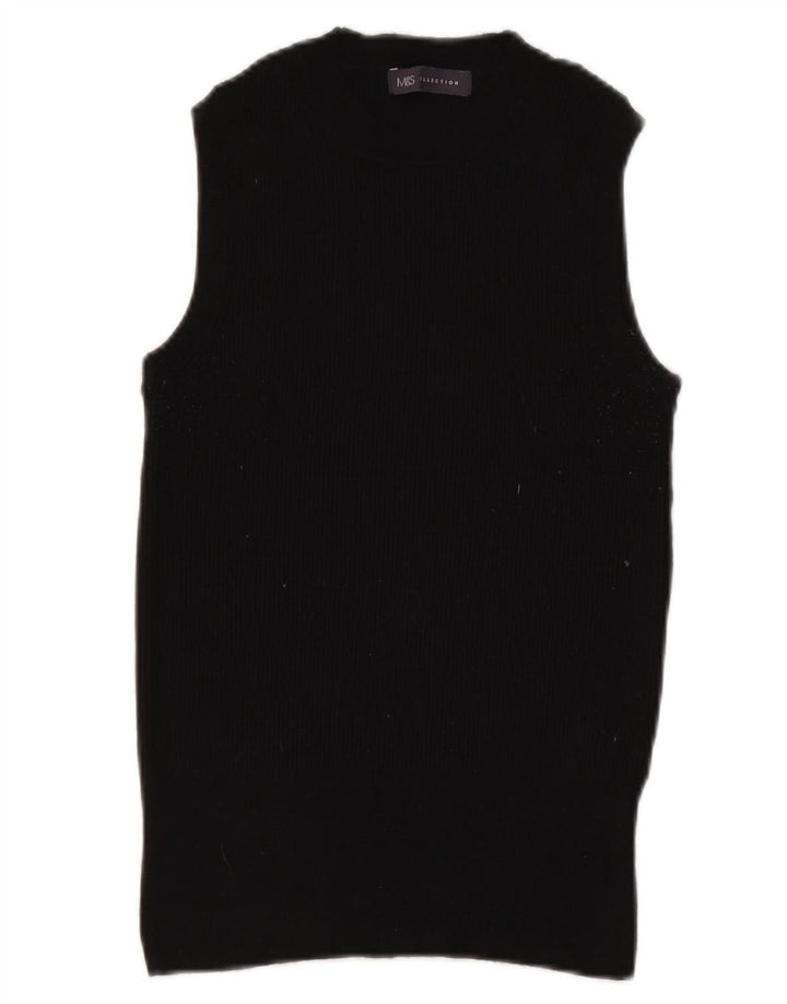 Marks & Spencer Damen Weste Tank Top UK 14 Medium Schwarz Viskose