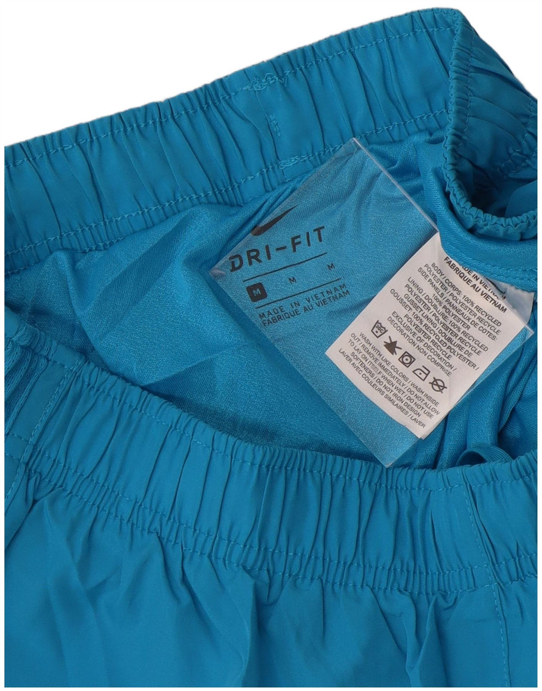 NIKE Damen Dri Fit Sport Shorts UK 14 Mittelblaues Polyester