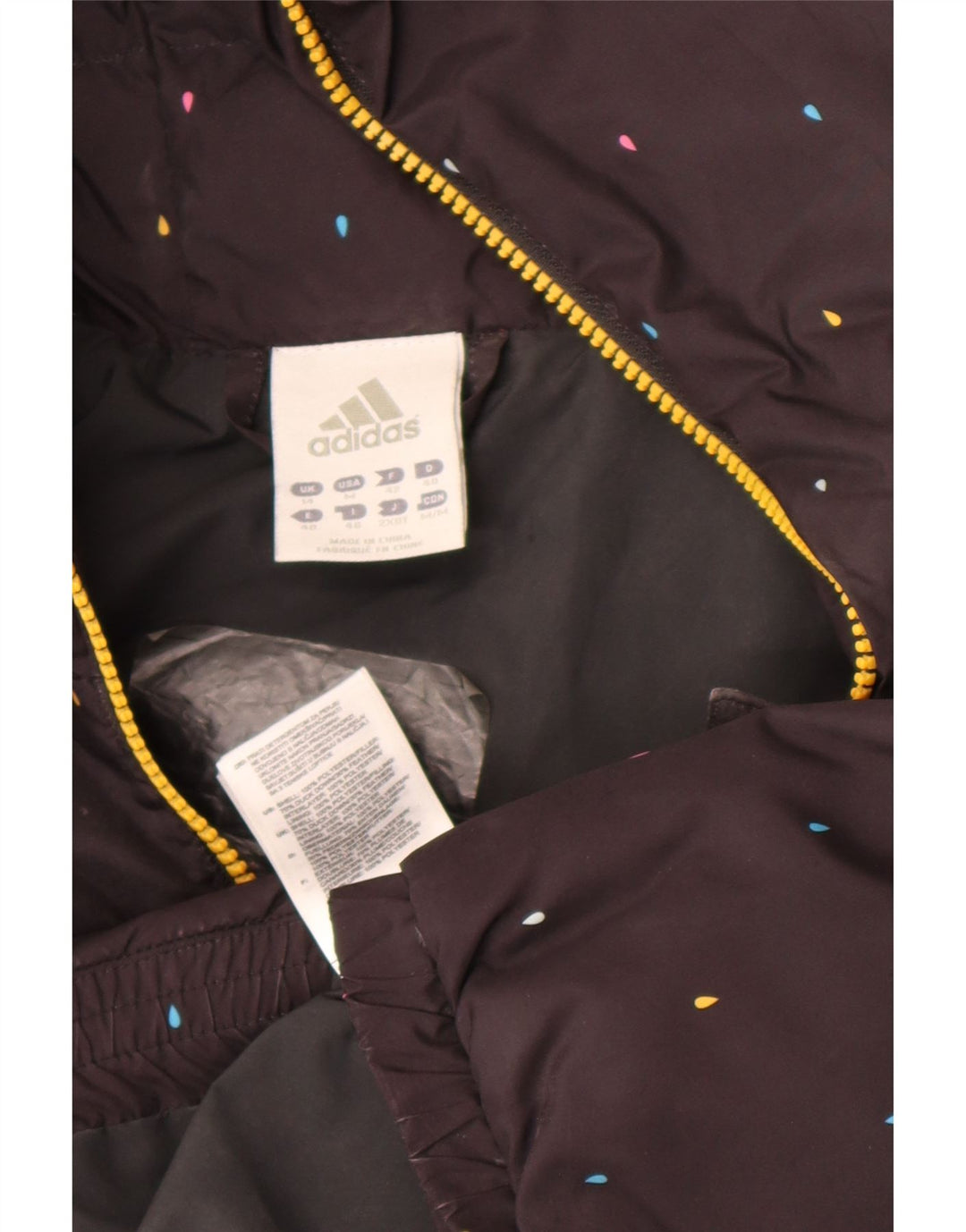 Adidas Damen-Kapuzenjacke, wattiert, UK 14, Mittelschwarz geflecktes Polyester
