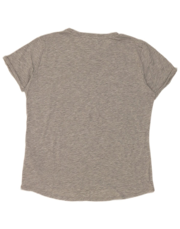 Tommy Hilfiger Damen Grafik-T-Shirt-Oberteil UK 10 Small Grau meliert