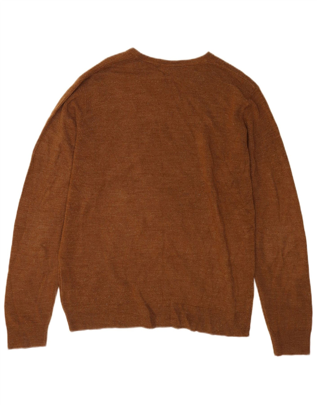 Marks & Spencer Herren-Pullover mit V-Ausschnitt, mittelbraunes Acryl