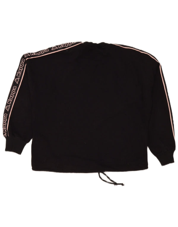 Kappa Womens Tezenis Graphic Sweatshirt Jumper UK 16 Large Black