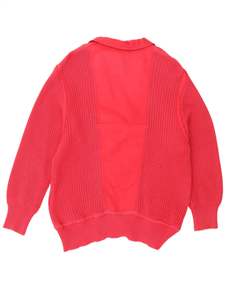 Vintage Damen Doppelreihiger Cardigan Pullover IT 42 Mittelrosa