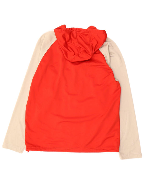 ADIDAS Kapuzenpullover mit grafischem Reißverschluss für Jungen, 13–14 Jahre, roter Farbblock