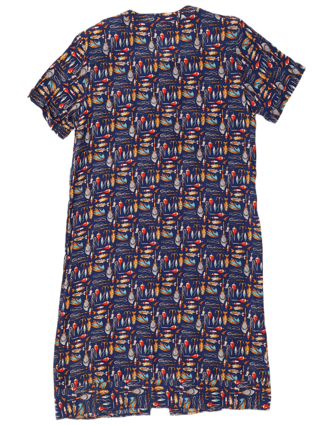 Karel Damen-Hemdkleid mit abstraktem Muster, Gr. 44, mittleres Marineblau