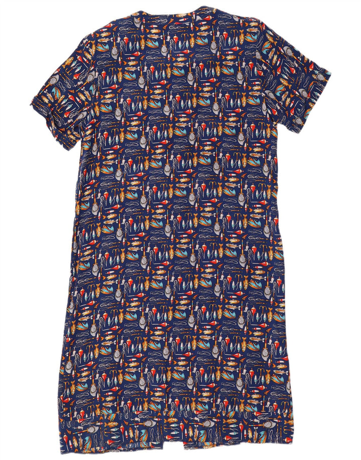 Karel Damen-Hemdkleid mit abstraktem Muster, Gr. 44, mittleres Marineblau