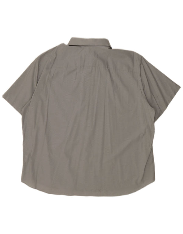Calvin Klein Mens Short Sleeve Shirt Size 18 18 1/2 2XL Grey Spotted