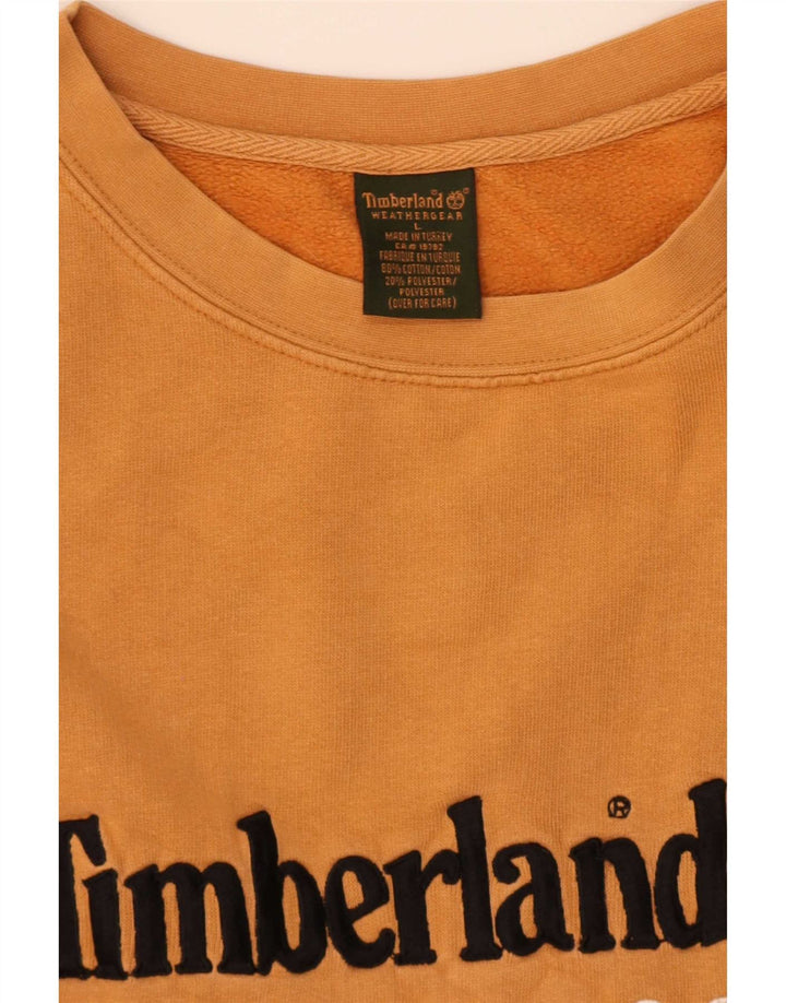Timberland Herren Grafik-Sweatshirt-Pullover, groß, orangefarbene Baumwolle