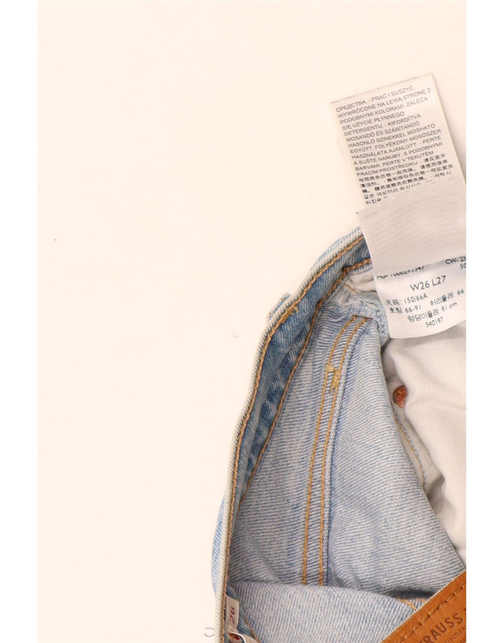 Levi's Damen Ribcage Distressed Straight Jeans W26 L27 Blaue Baumwolle