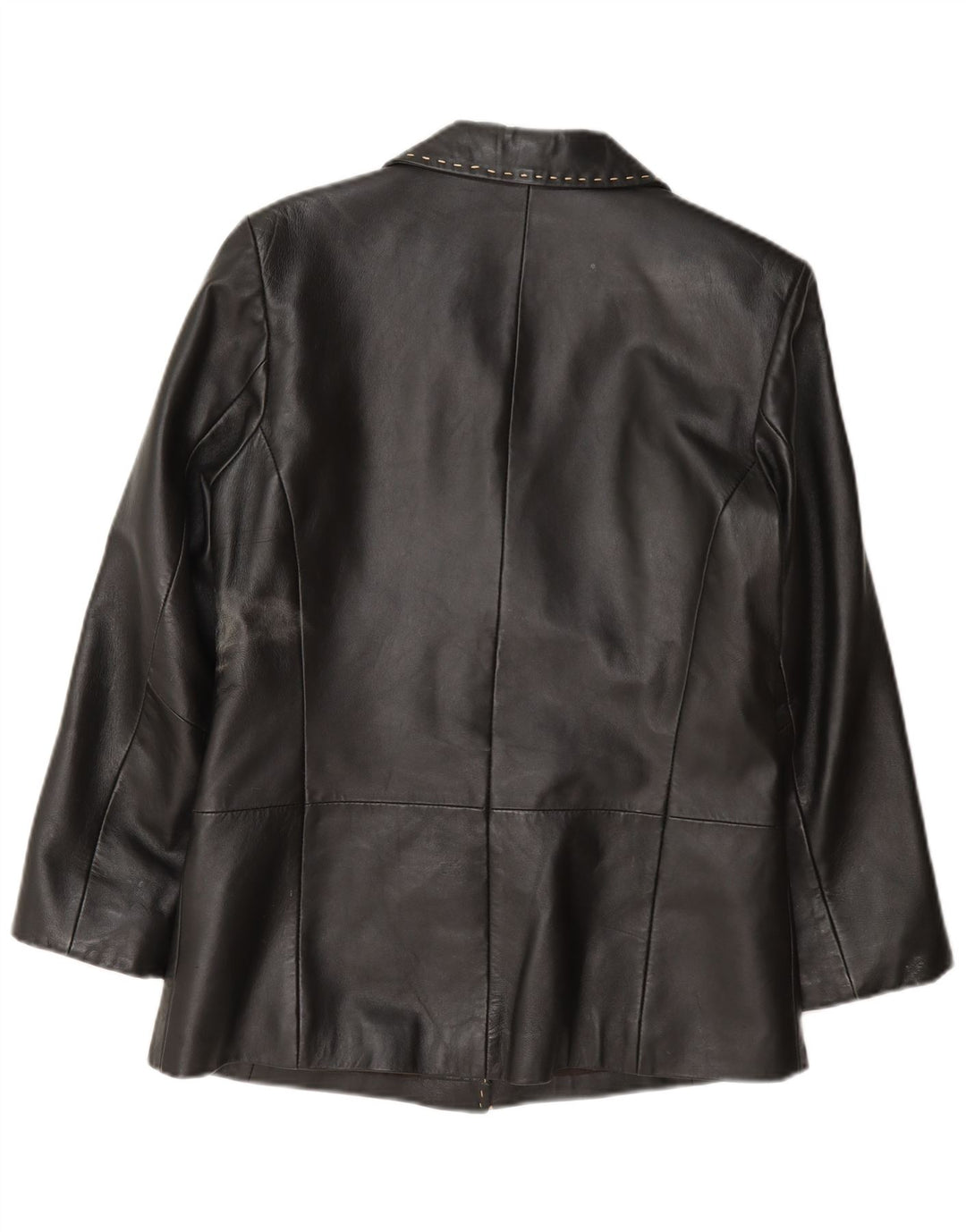 Julia S. Roma Damen 3-Knopf-Lederblazerjacke UK 12 Mittelschwarz