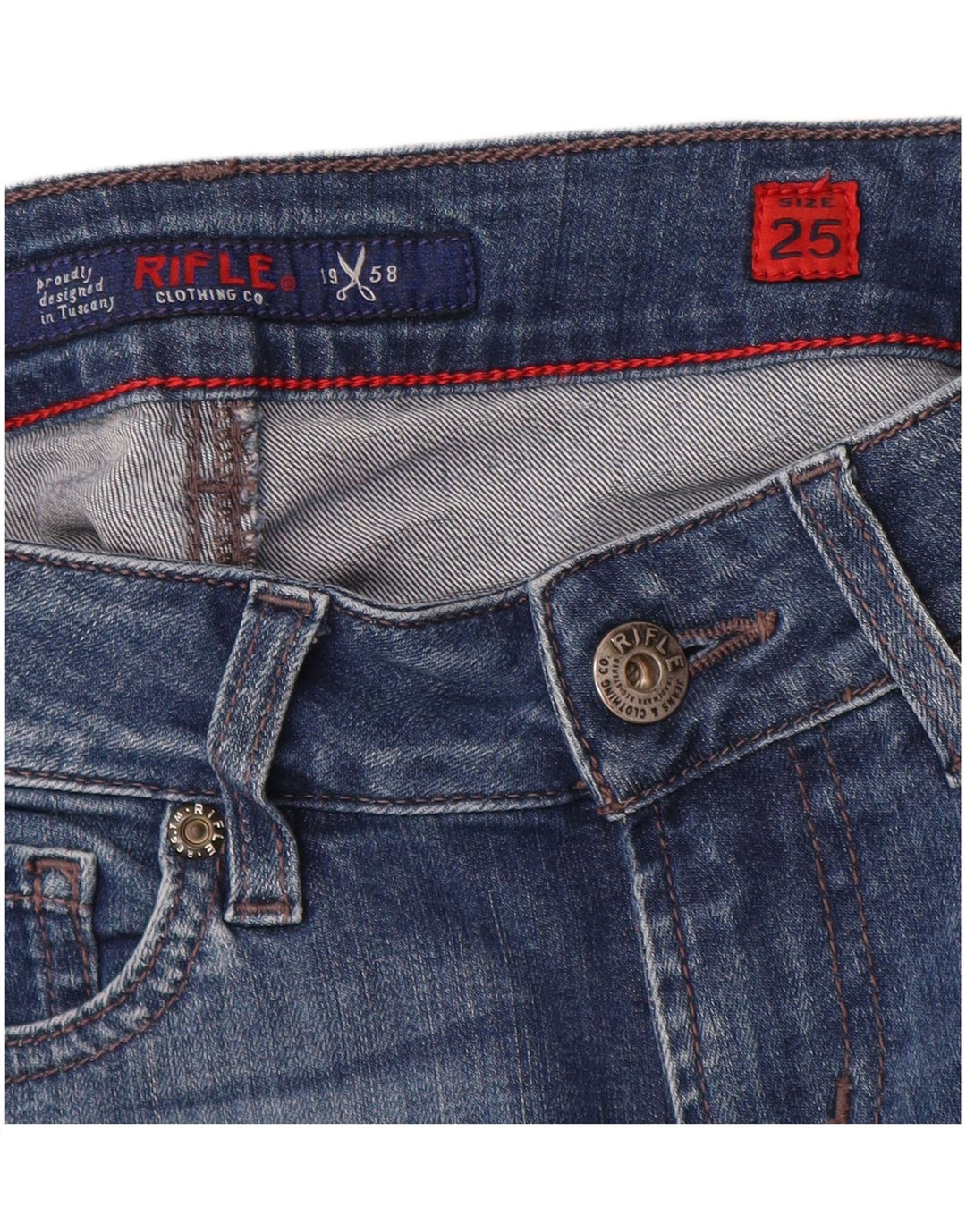 Rifle Damen Skinny Jeans W25 L28 Blau