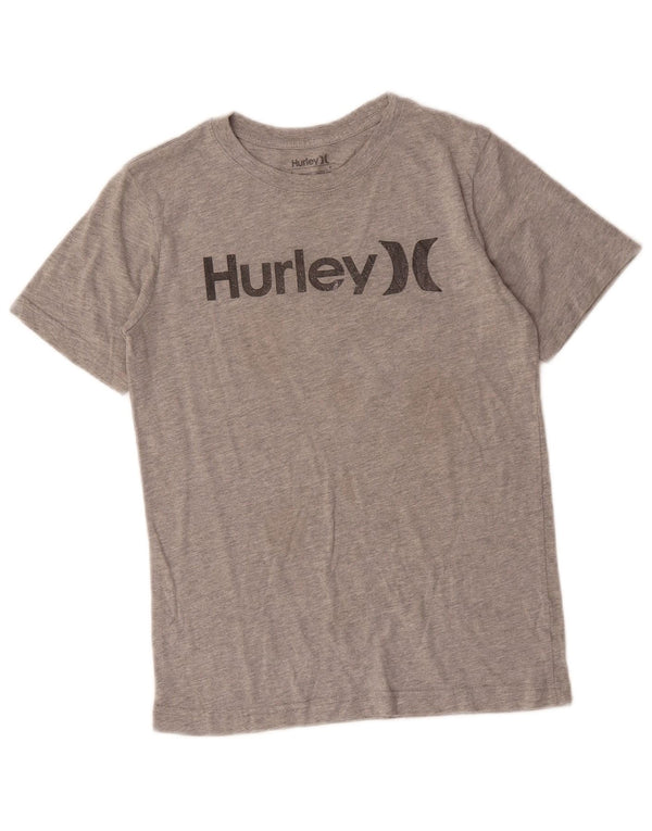 Hurley Grafik-T-Shirt-Oberteil für Mädchen, 12–13 Jahre, Größe L, Grau