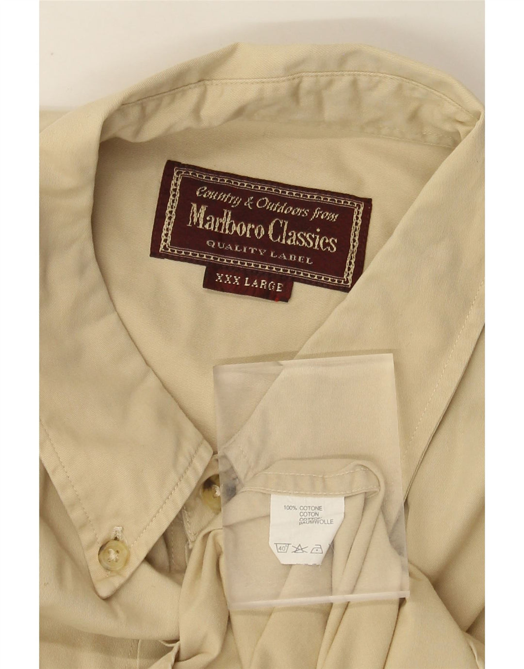 Marlboro Classics Herrenhemd 3XL Beige Baumwolle