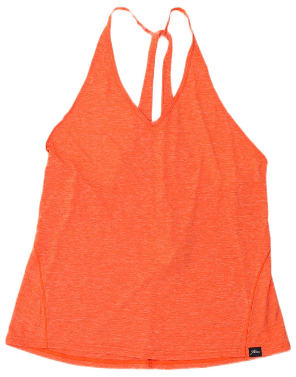 New Balance Damen-Trägershirt UK 14 Large Orange meliertes Polyester