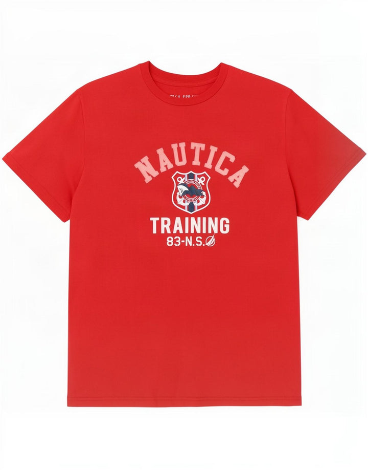 Nautica Herren-T-Shirt mit Grafik, Größe L, aus roter Baumwolle