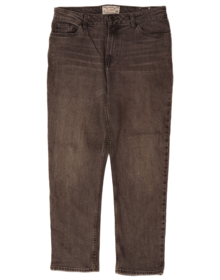 FAT FACE Damen Chesham Girlfriend Cropped Jeans UK 10 Small W30 L24 Grau