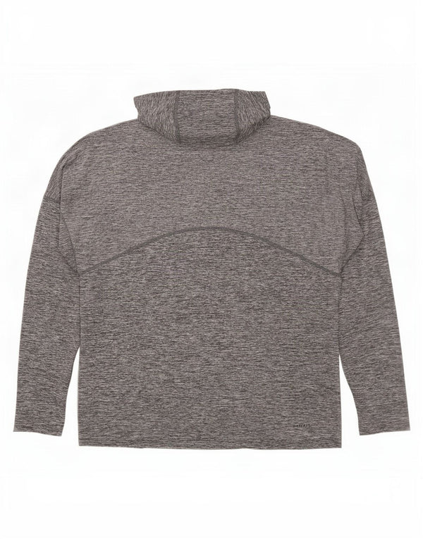 Nike Herren Dri Fit Kapuzenshirt mit Grafik, langärmlig, groß, grau gefleckt