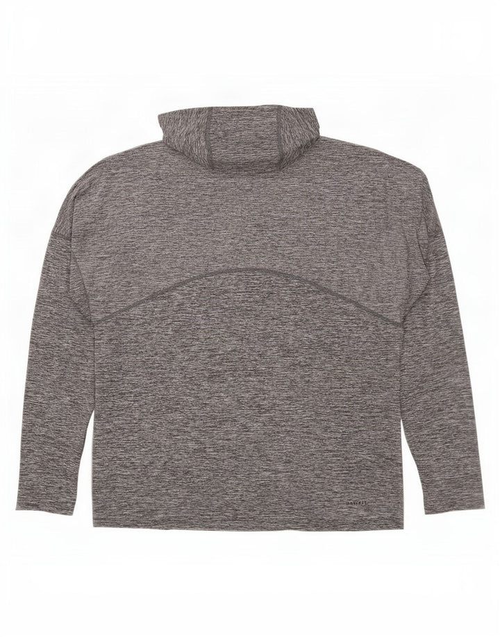 Nike Herren Dri Fit Kapuzenshirt mit Grafik, langärmlig, groß, grau gefleckt