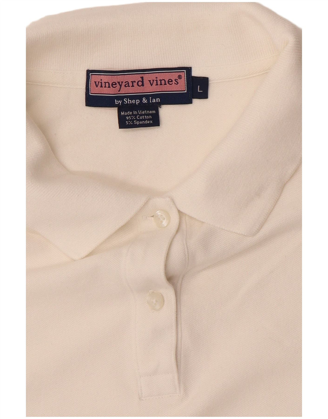 VINEYARD VINES Damen Poloshirt UK 16 Large Weiße Baumwolle