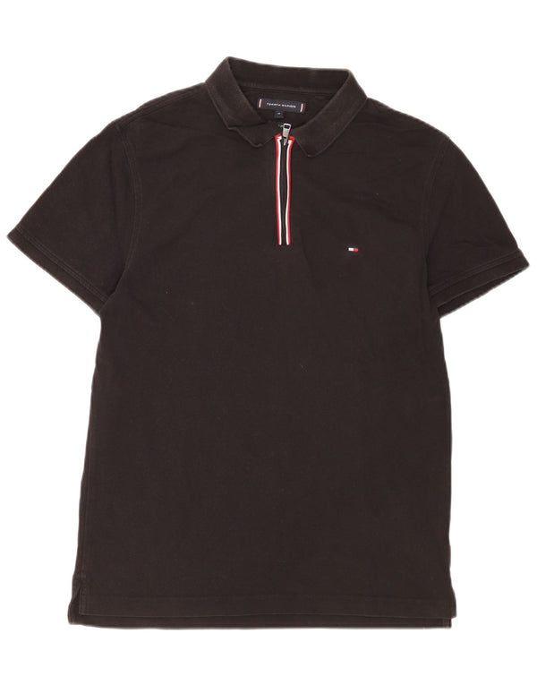 Tommy Hilfiger Herren Slim Fit Poloshirt Mittelschwarze Baumwolle