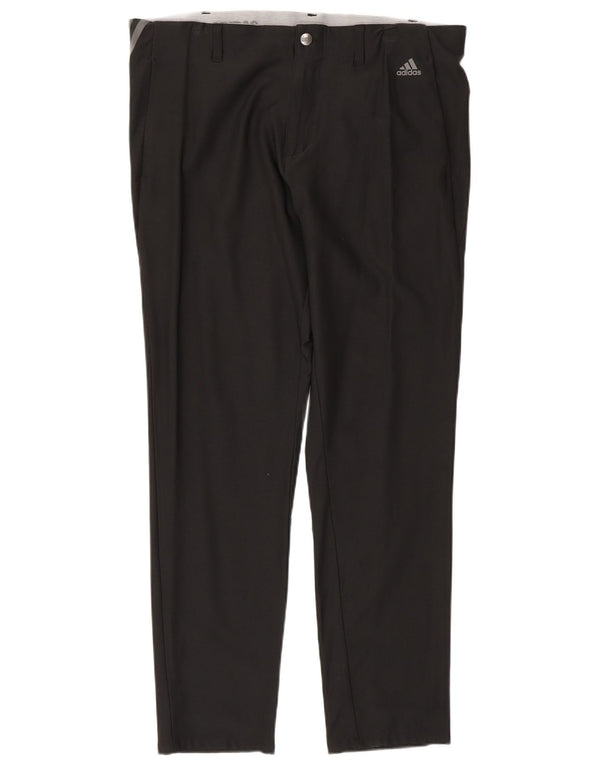 Adidas Mens Slim Chino Trousers W36 L32 Black Nylon