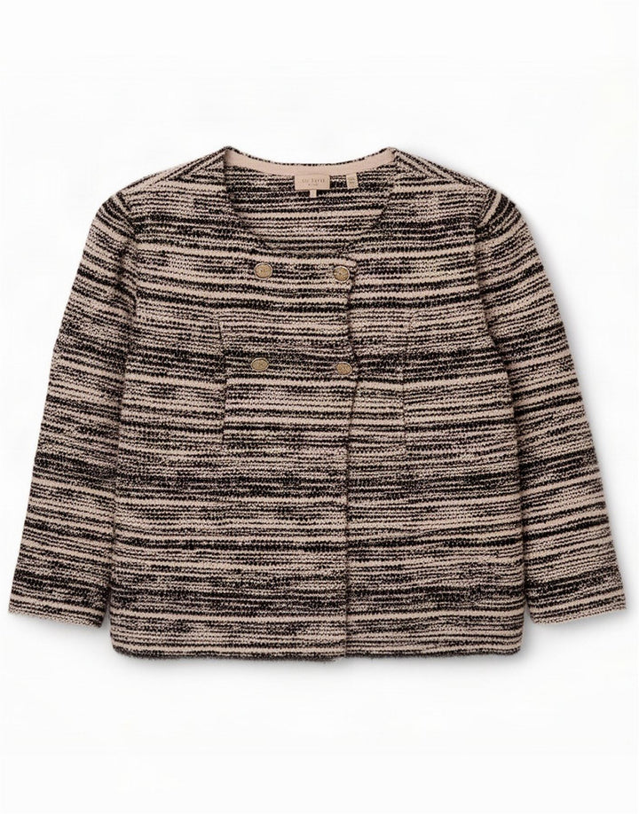 Ted Baker Damen-Zweireiher-Blazerjacke, Größe 6 2XL, schwarz gestreift