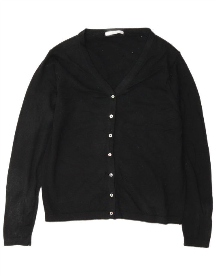 Marks & Spencer Damen-Cardigan mit normaler Passform, UK 12, mittelschwarze Wolle