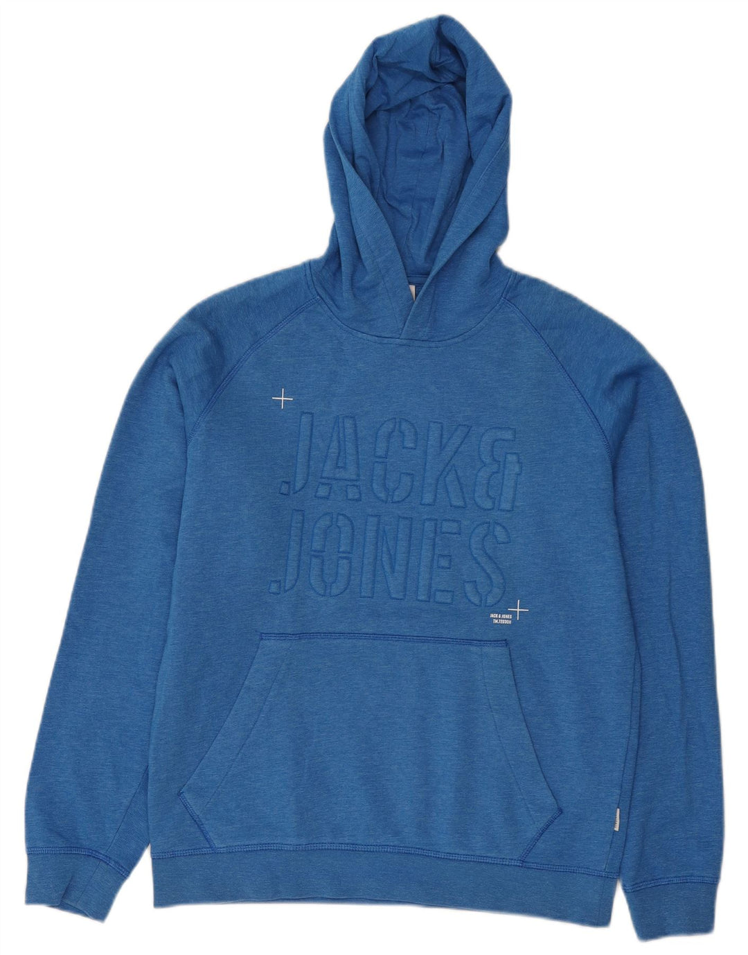 Jack & Jones Herren-Kapuzenpullover mit Grafik, mittelblaue Baumwolle