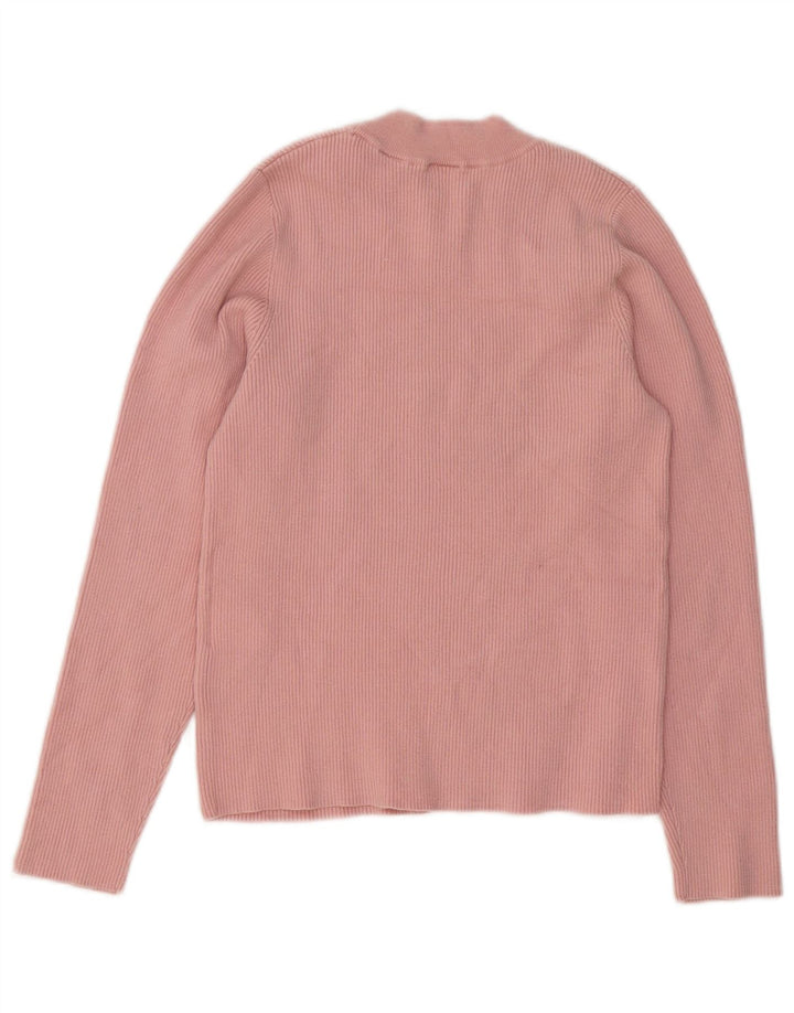 Levi's Damen Crop Top Langarm UK 16 Large Rosa Acryl